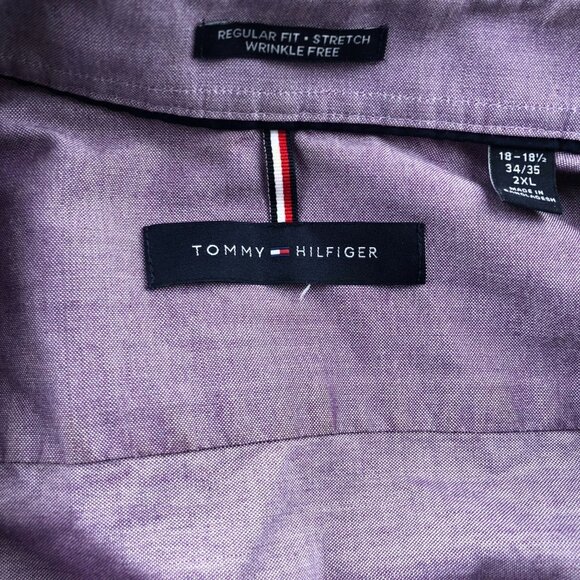 Tommy Hilfiger Mens Dress Shirt Size 2XL 18 Neck Lot Of Two Long Sleeve Bundle - Picture 11 of 16